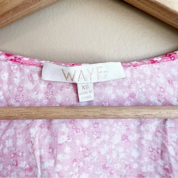 WAYF Amie Button Up Blouse Cherise Ditsy Floral XS cottagecore prairie - Picture 9 of 11